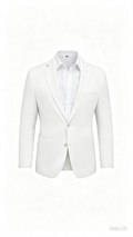 Traje blanco elegante para hombre _ Blazer y pantalón corto moderno y comodo