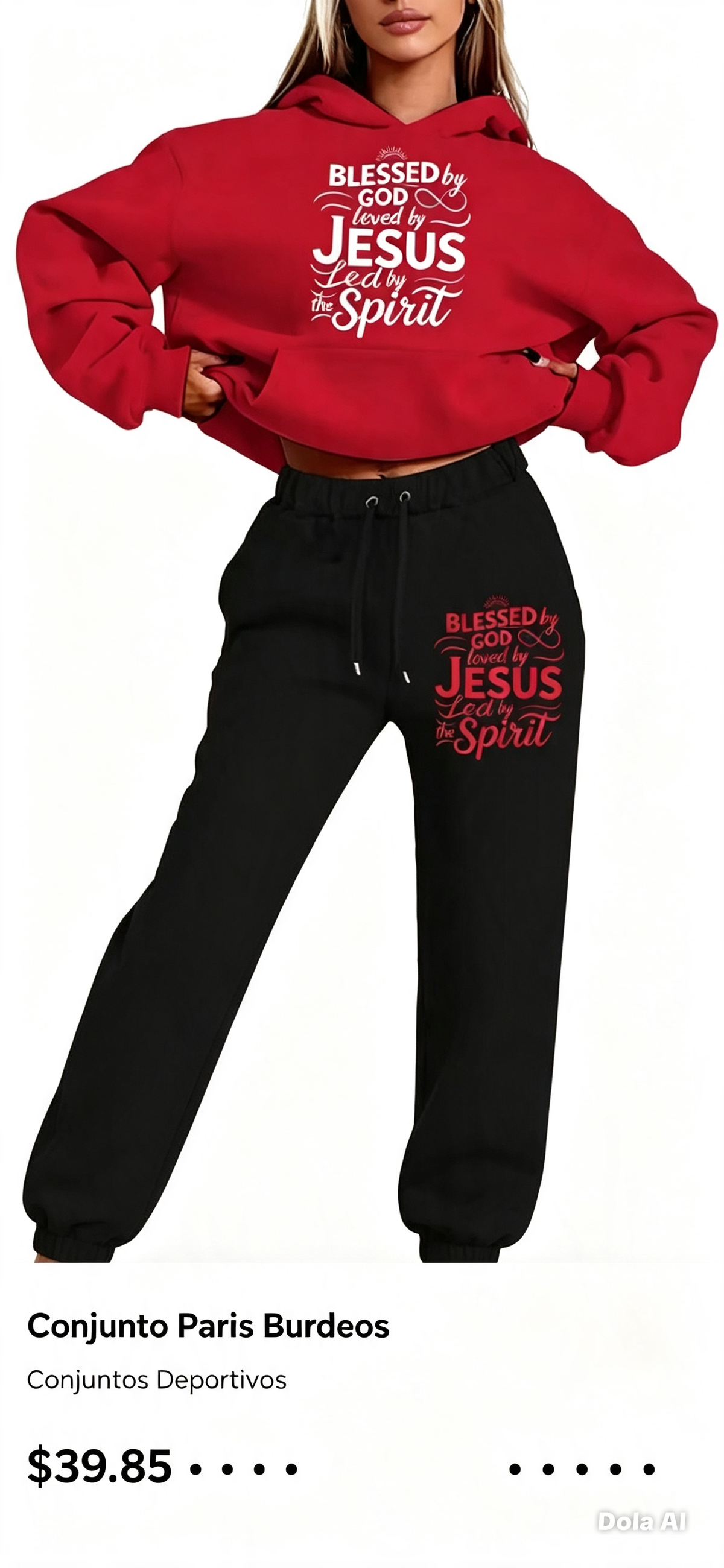 Conjunto Blessed by God _ Rojo y Negro