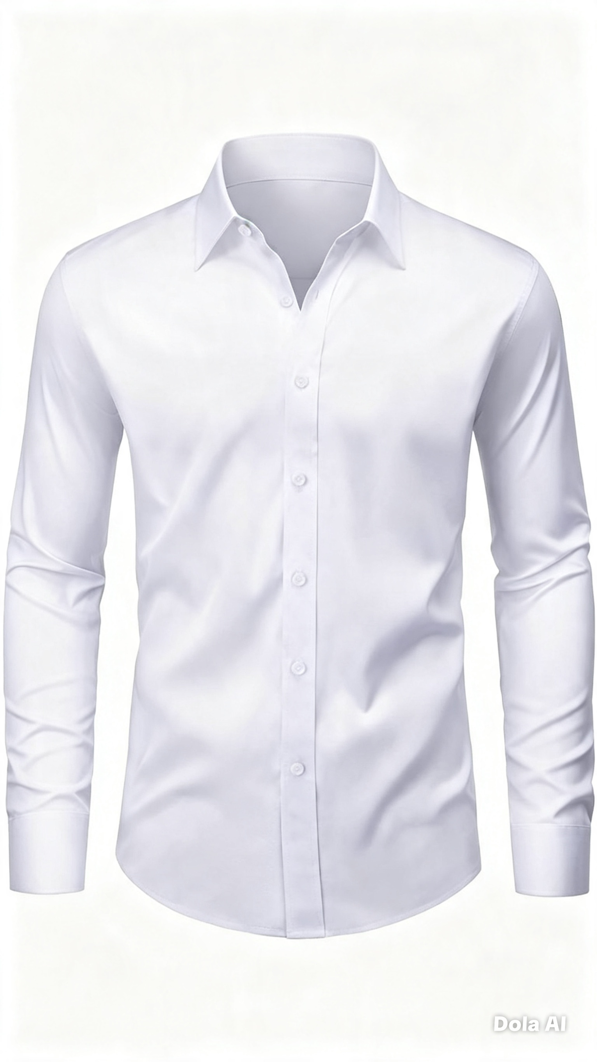 canmisa blanca de vestir Rouwell_Manga larga, corte moderno