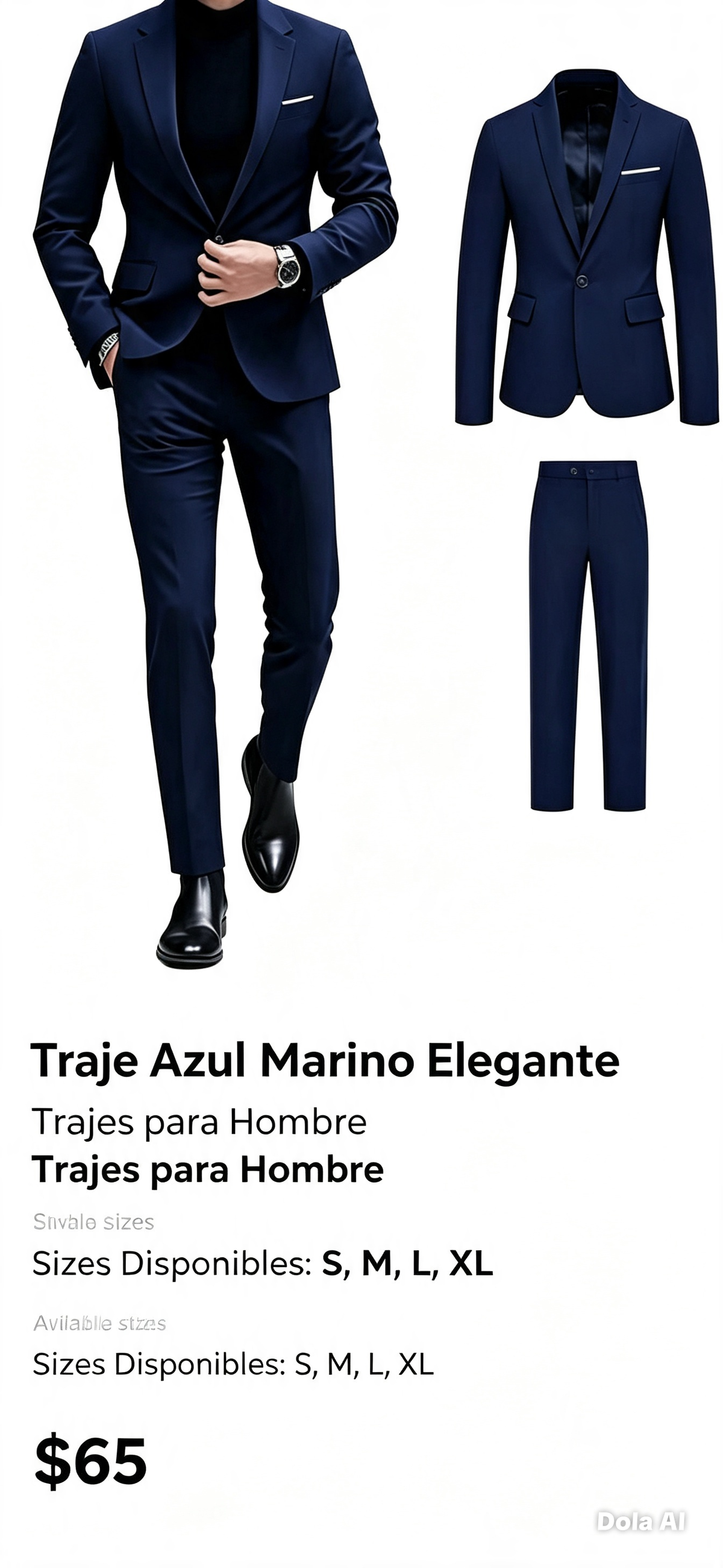Traje Azul Marino Elegante