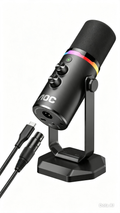Microfono profecional A0C con luces RGB y XLR, ideal para streaming juegos y grabación