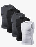 Parck de camisetas depotivas sin mangas _ tela elástica, transpirable de secado rápido