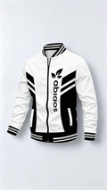 Chaqueta Deportiva Elegante, Ligera, Blanco y Negro