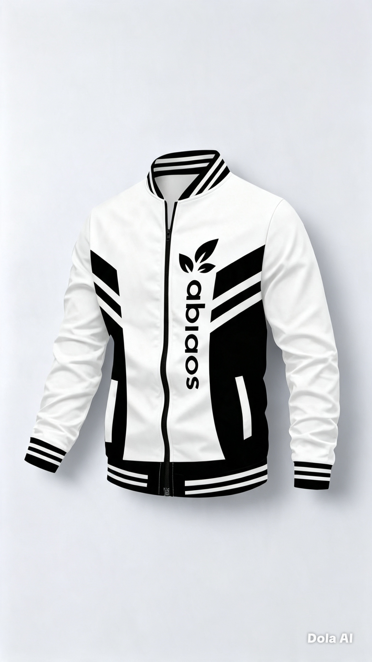 Chaqueta Deportiva Elegante, Ligera, Blanco y Negro