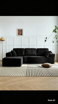 Sofa Esquinero Chenille negro