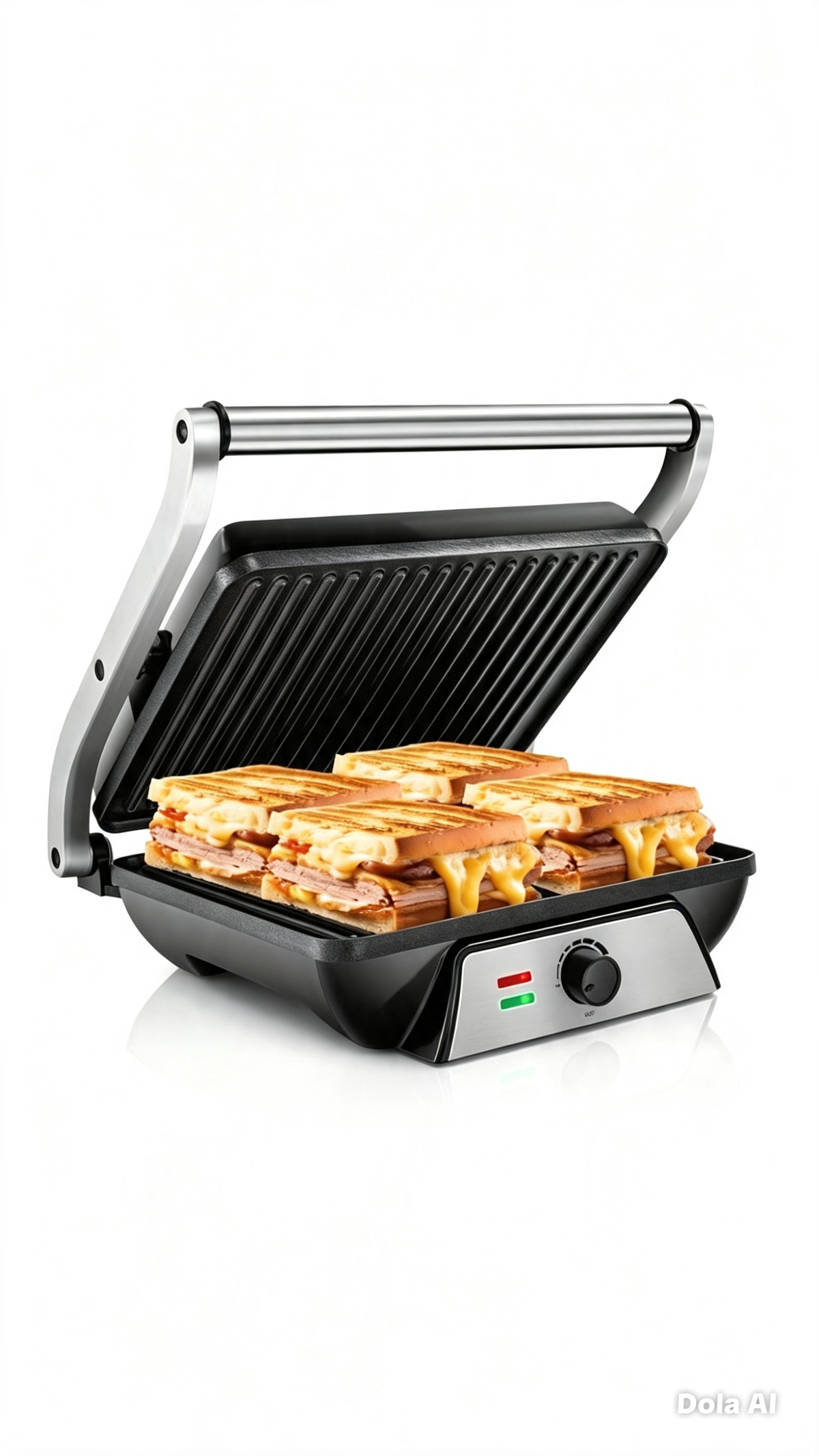 Parrilla Eléctrica y Sándwichera, Ajustable, Acero Inoxidable