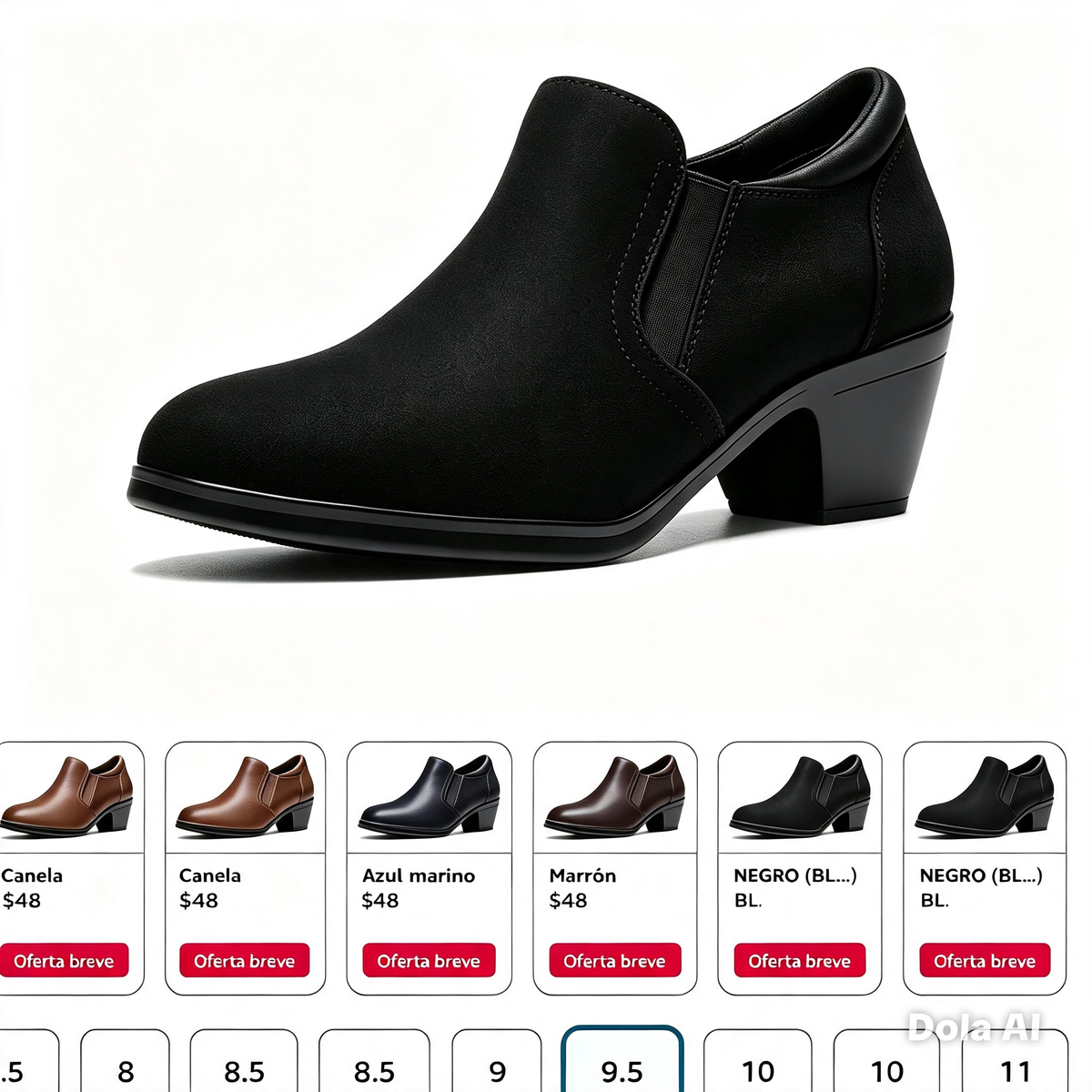 Zapatos Botines Negros Mujer Tacón