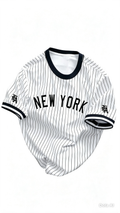 Canmiseta de Béisbol Rayada con Estampado_;New york;
