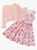 Conjunto Vestido Mariposas mas Chaqueta niña