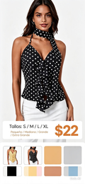 Blusa Halter Lunares con lazos
