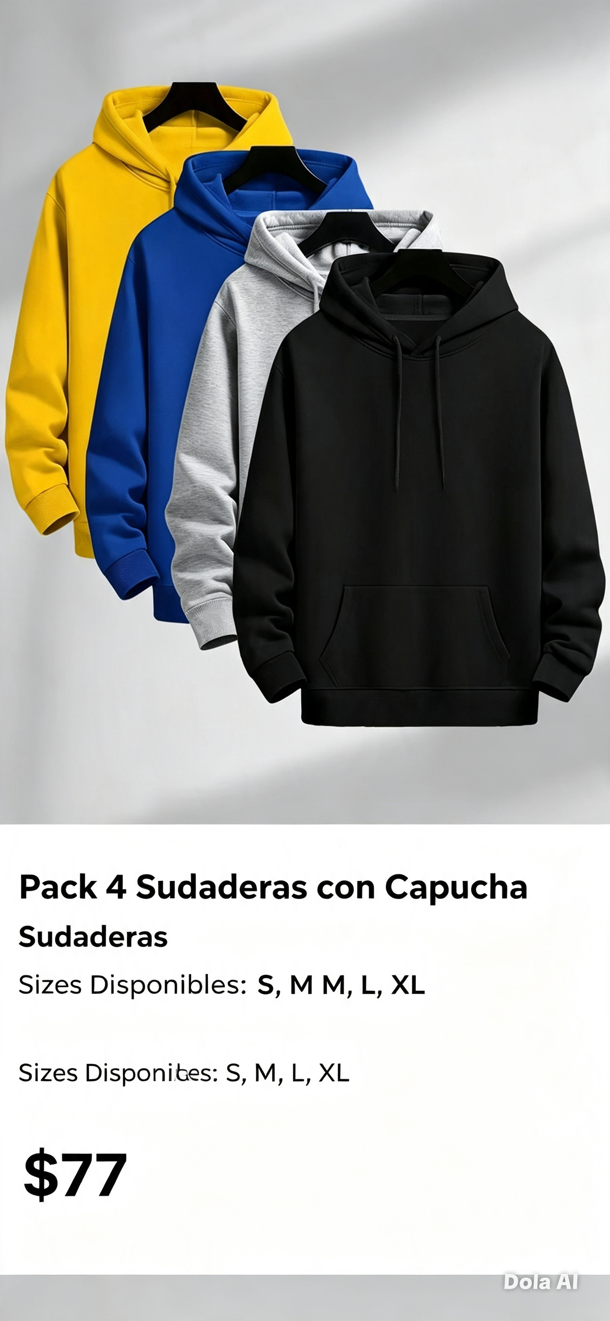 Pack 4 Sudaderas con Capucha