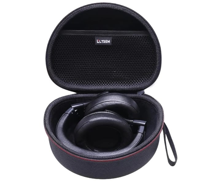 Estuche rigido resistente para audifonos _Protección completa, con compartimiento y asa